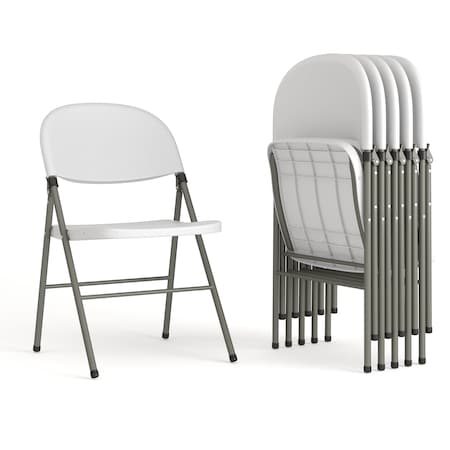 Flash Furniture White Plastic Folding Chair, PK6 6-DAD-YCD-70-WH-GG